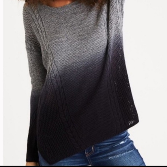 American Eagle Outfitters Sweaters - American Eagle Gray Ombre Tie-Dye Knit Sweater XL